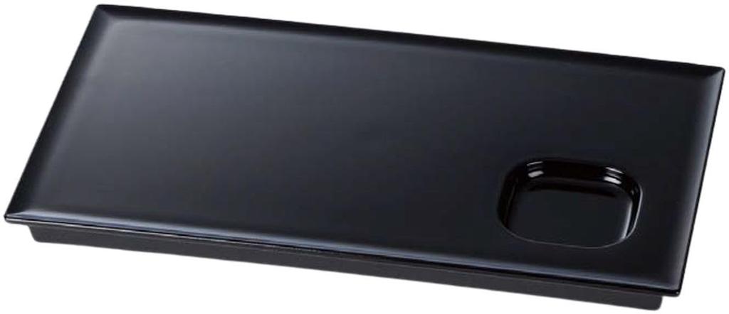 Rectangular Serving Black Model Number Made in Japan J-Kitchens 92" Sauce-Glazed Plate, Lacquer, 27.8cm, 873156,