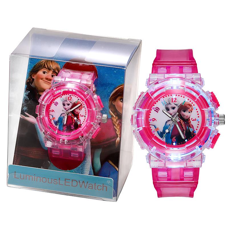Student Children'S Watch Women'S Plastic Frozen Luminous Glowing Bracelet Niche