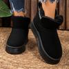 Fashion Winter Thicken Plush Snow Boots Women Side Zip Thick Sole Non Slip Cotton Padded Shoes Plus Size Comfort Platform Ankle Boots