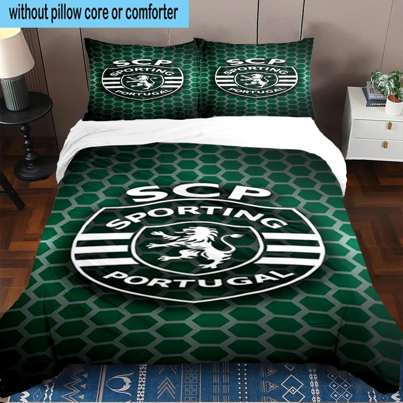 Sporting Portugal Crest 3PCS Bedding Set 2D Printing (Includes 1 Duvet Cover + 2 Pillowcases Coreless), Bedroom decor,Fan gift