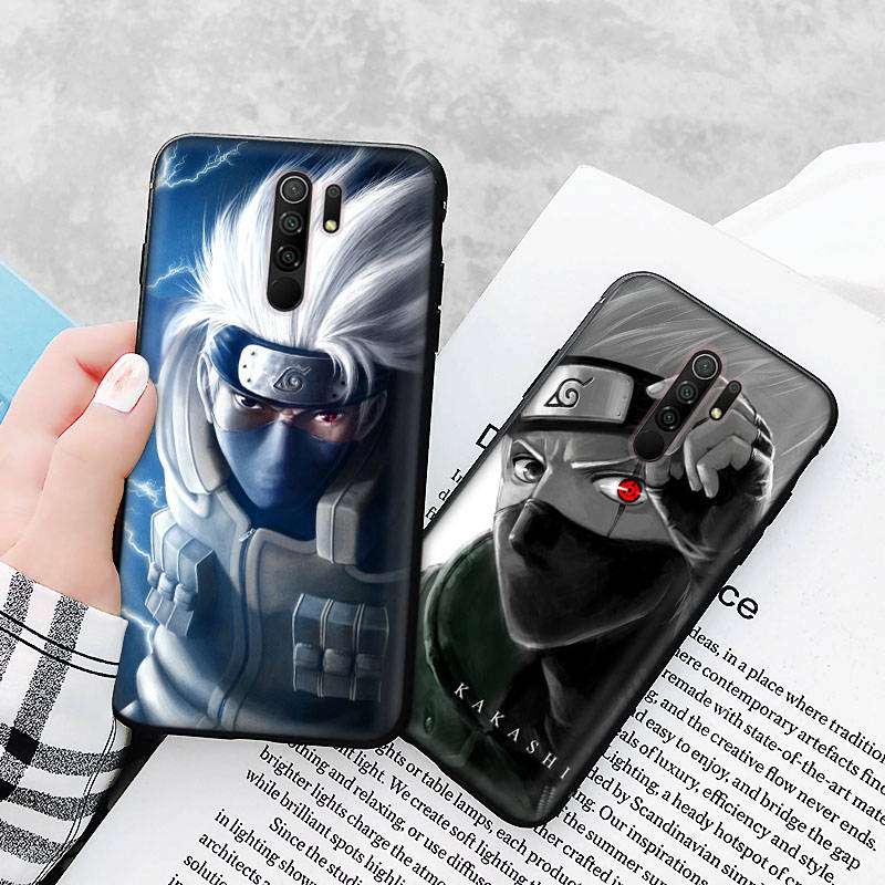 Black Case for Xiaomi Redmi 13C Note 9 iPhone XR 7 8 14 15 11 12 13 X XS Pro Max Samsung A25 S23 S24 FE Ultra Plus Naruto Kakashi