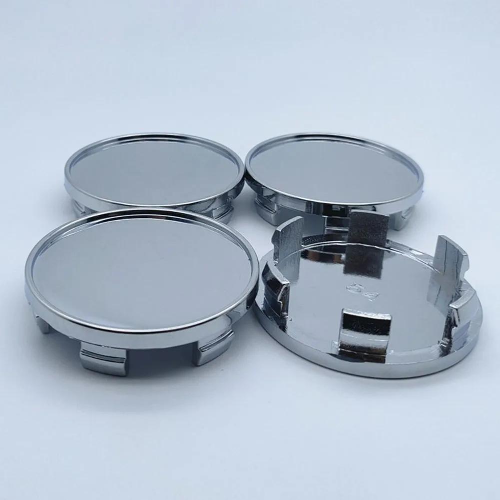 4pcs 54mm Dia 6 Clips Car Wheels Rim Hub Cap Auto Wheel Center Cap Hubcap Dust-proof Covers Black Chrome Exterior Accesory