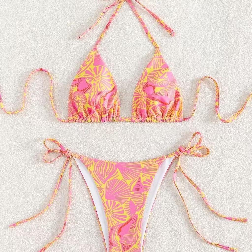 Sexy Strap Beach Swimsuit Print Women Beach Swimsuit Bikini Slim Fit Fairy Swimwear Bathing Female Beach Party Summer Outfit