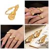 18K Gold-Plated Stainless Steel Guitar Open Ring - Trendy College Style Accessory with Niche Design.