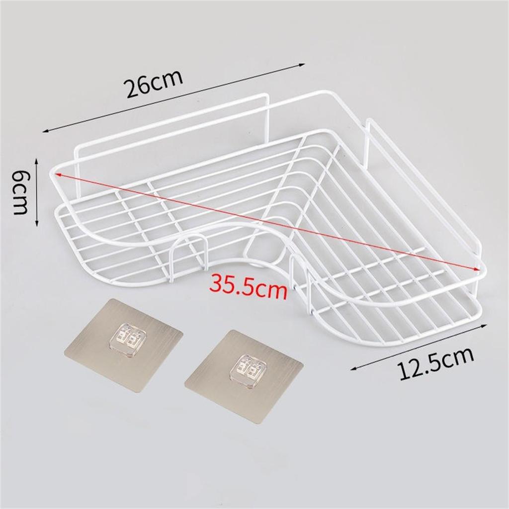 2-Pack No Drill Corner Shelf Adhesive Wall Mount Storage Rack