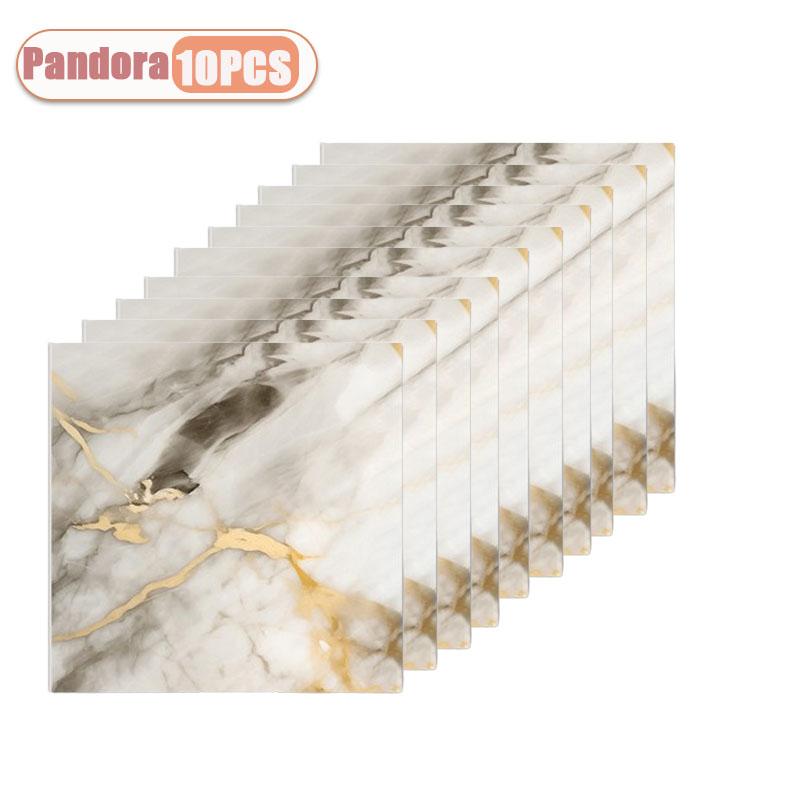 10/30/50PCS Simulated Thick Marble Tile Wall Sticker PVC Waterproof Self-adhesive Living Room Toilet Kitchen Home Floor Stickers
