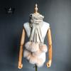 Factory Direct  Pashmina Shawl Women Cashmere Scarf Shawl With Fox Fur Pompoms
