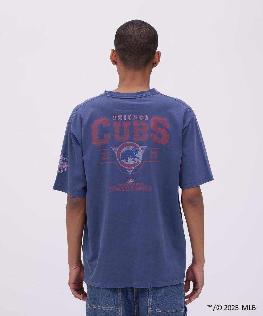 Avirex MLB Tokyo Series Cubs T-Shirt, Men's, Short Sleeve, Size XL (120), Navy, 783-5134059