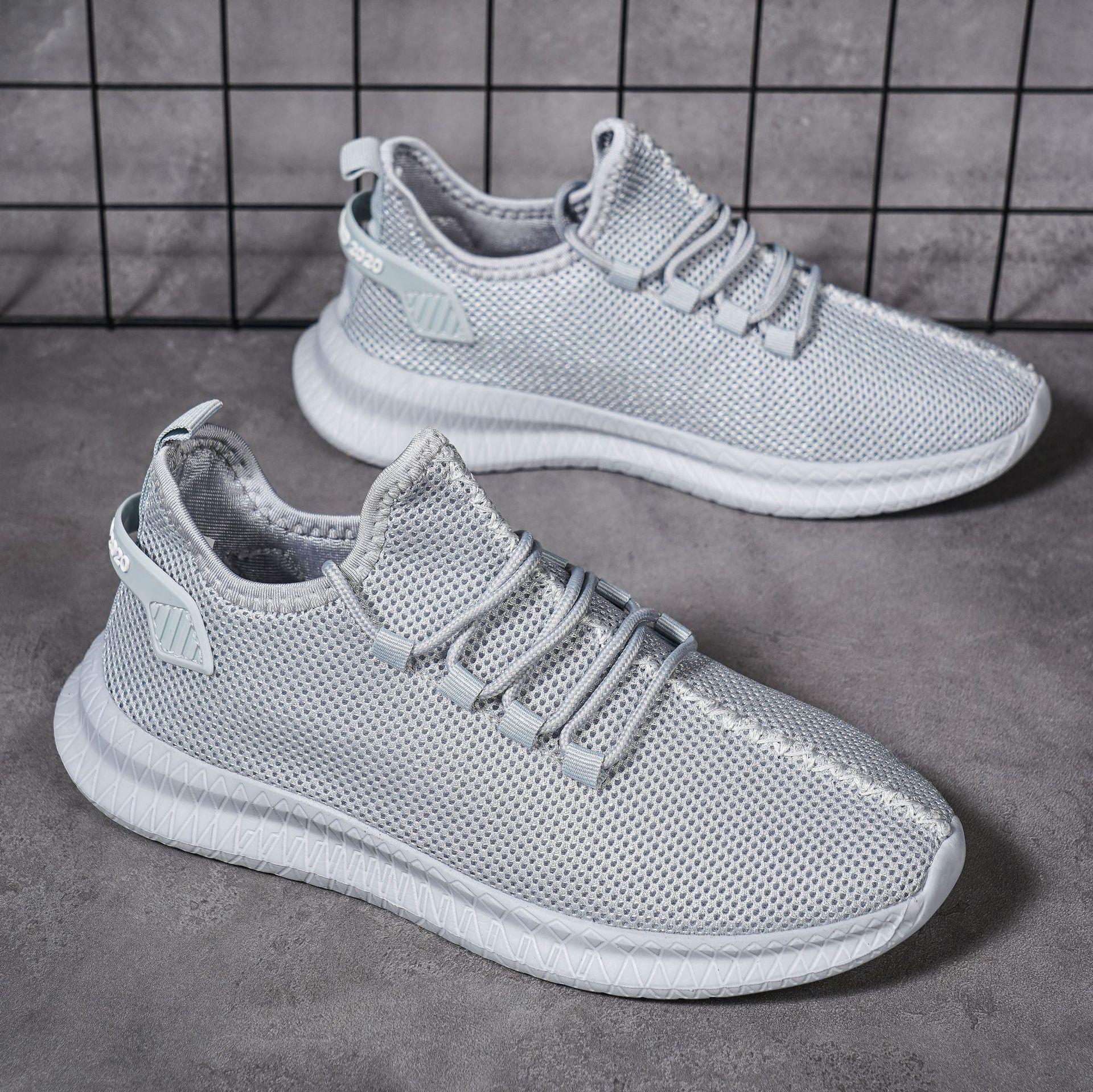 

Мужская и женская обувь новая весна и лето спортивная обувь модная повседневная обувь мужская трендовая обувь универсальная дышащая сетка кроссовки женские 45 серый