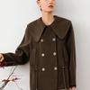 JIUZI AnnaCoco Women's Big Lapel Lamb Wool Coat
