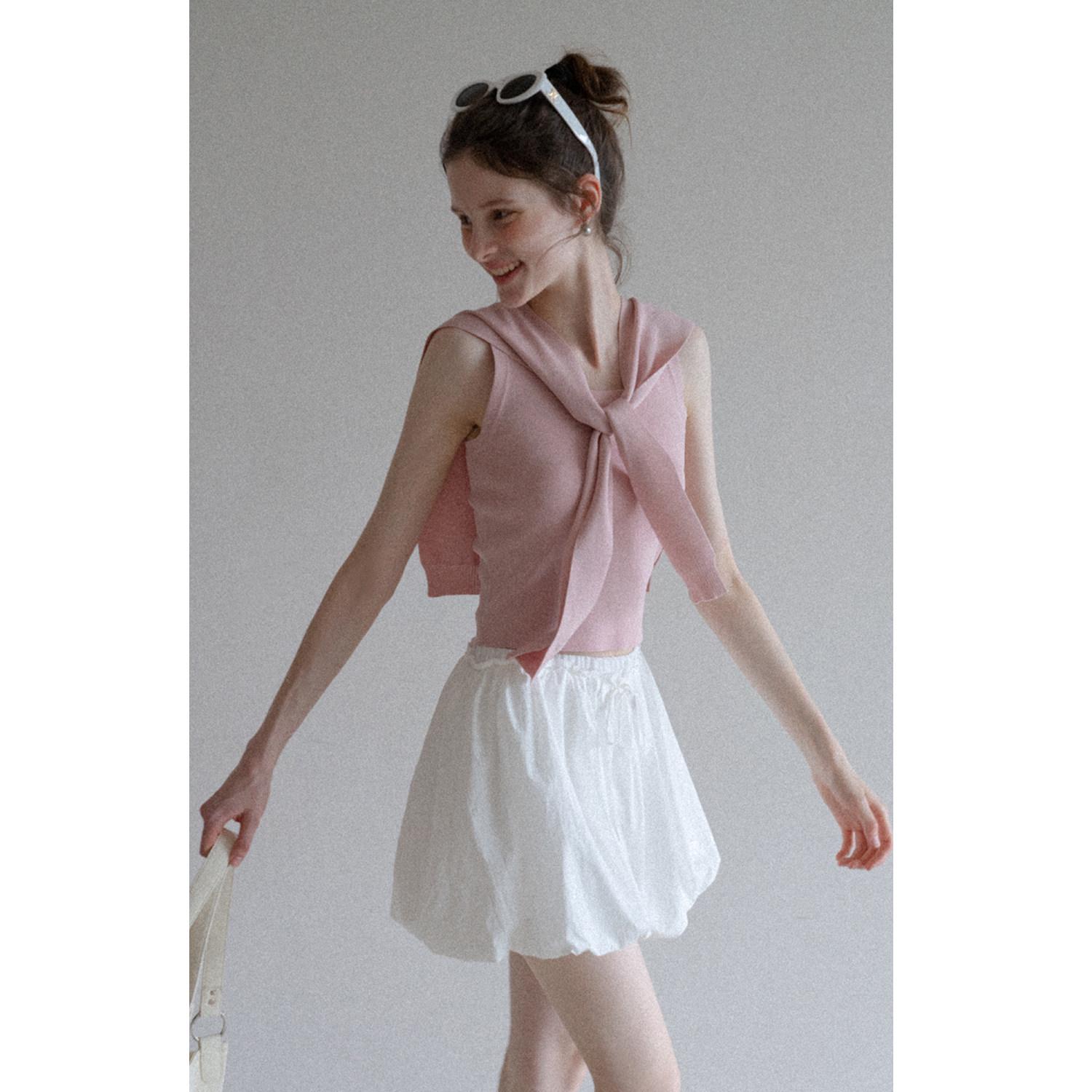 Женский летний комплект EGGKA: облегающий вязаный жилет и дышащий шарф Large