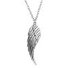 Angel Wing & Open Heart Pendant Necklace Romantic Gothic Statement Jewelry 45cm or 70cm Long Chain