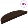 Self Adhesive Stair Treads 5 pcs 56 x 17 x 3 cm Brown Semi Round