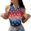 Women's Fashion Independence Day Print Sleeveless Base Tank Top