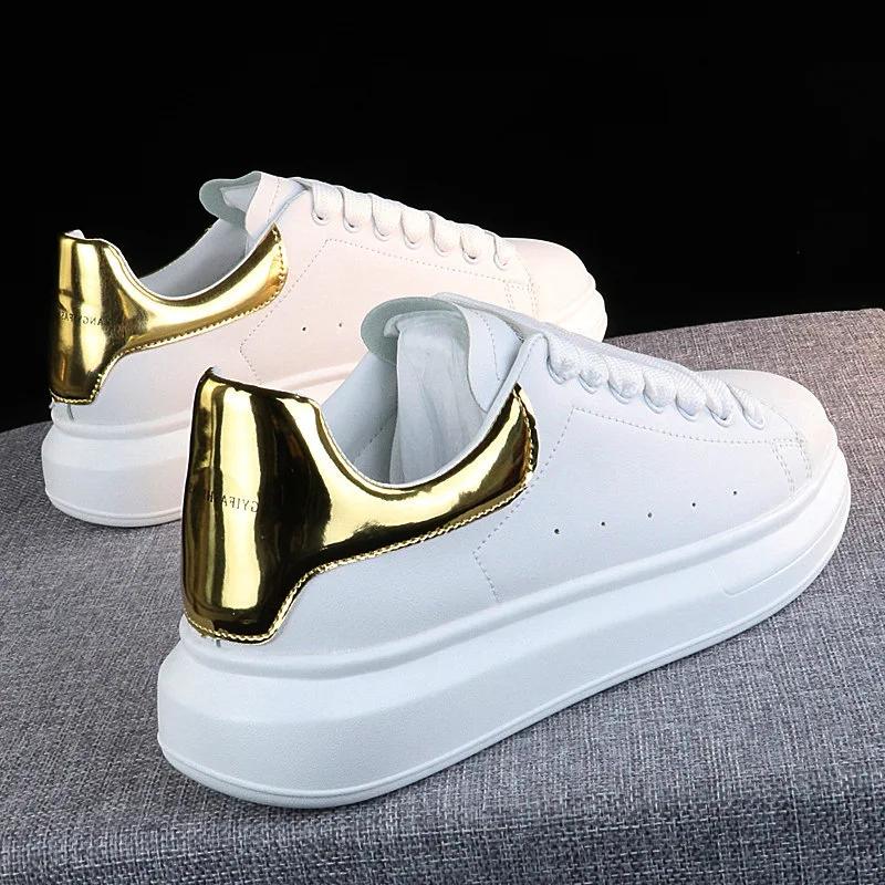 Luksus Originalt Merkedesign Dame Herre Sneakers Gratis Frakt Kampanje Mote Bokstavtrykk Hvite Brettsko Fritids Tenni