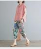 Women's 2024 Summer Retro Loose Cotton & Linen Mid-Sleeve Doll Collar Shirt