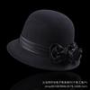 New Hepburn style retro rose flower French elegant dome top hat women's autumn and winter outdoor washbasin hat