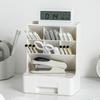 Desktop Storage Box Multi Compartments Pencil Sundry Holder with Drawer Plastic Stationery
