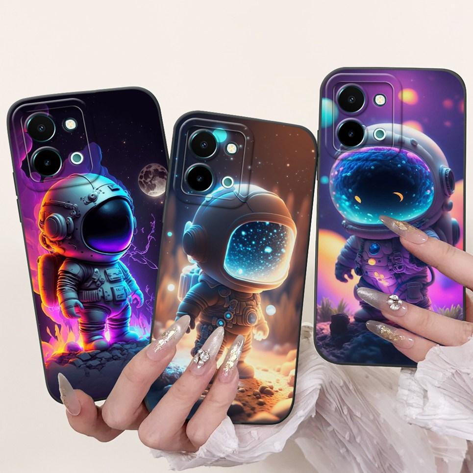 Back Cover For Vivo Y28 4G 5G Vivo Y28s 5G V2352 Soft Silicone Phone Case Dragon Astronaut Black Cat Cartoon Animals Bumper Etui