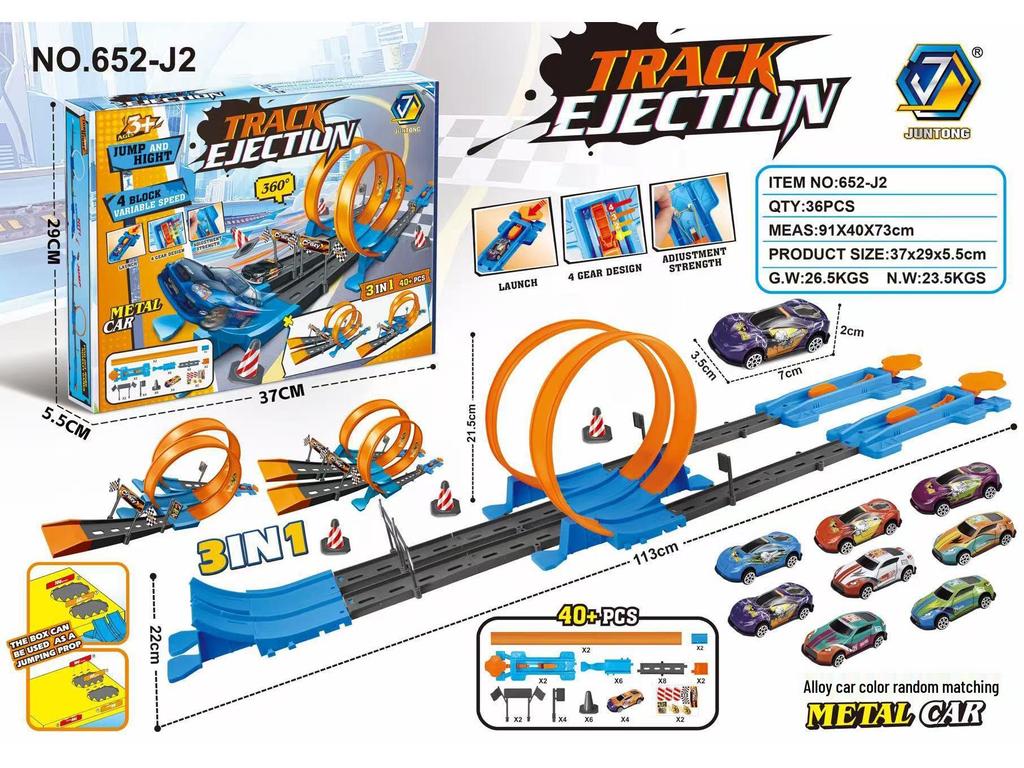 Boys' Metal Racing Toy Cars with Track Set