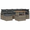 Garden Sofa Set with Storage 7 Pcs Grey Poly Rattan