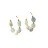 Retro Design Earrings Irregular Metal Color Stone Girl Stud Earrings European and American Exaggerated Mori Round Fresh Ear Jewelry