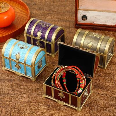 Retro Bracelet Storage Box Jewelry Organizer,European Style Enamel Alloy Necklace Ring Storage Jar Dresser Display Couple Gifts