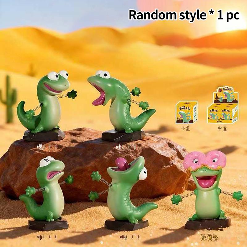 Lustige Cartoon-Grüne-Eidechsen-Figur Kreatives Schreibtischornament Büro Heimdekoration Partygeschenk Blind Box Geschenk Für Kinder