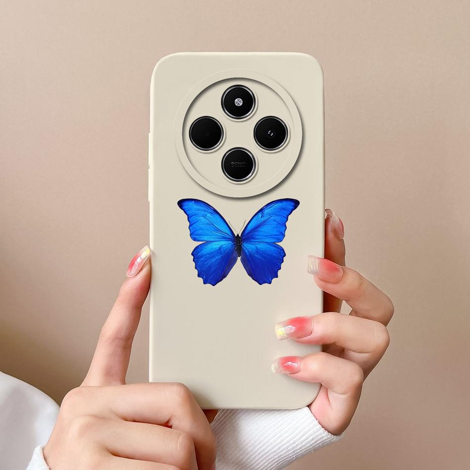 For Xiaomi POCO C75 Case Love Heart Butterfly Back Cover For POCO C 75 4G Phone Housing Soft High Quality Liquid Silicone Fundas