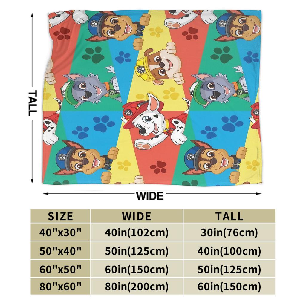 Paws Dog Cartoon Wool Blankets Awesome Throw Blankets for Home 125*100cm Bedspread