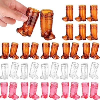 10Pcs Plastic Western Cowboy Glasses 1 Oz Shot Glasses Creative Drinking Cups BBQ Party