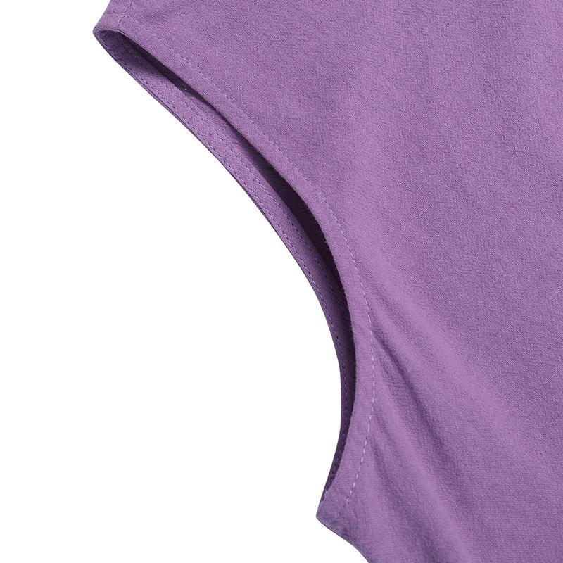Plus Size Women's Casual Summer O-neck Sleeveless Long Dress - Soft Cotton, Perfect for Daily Wear