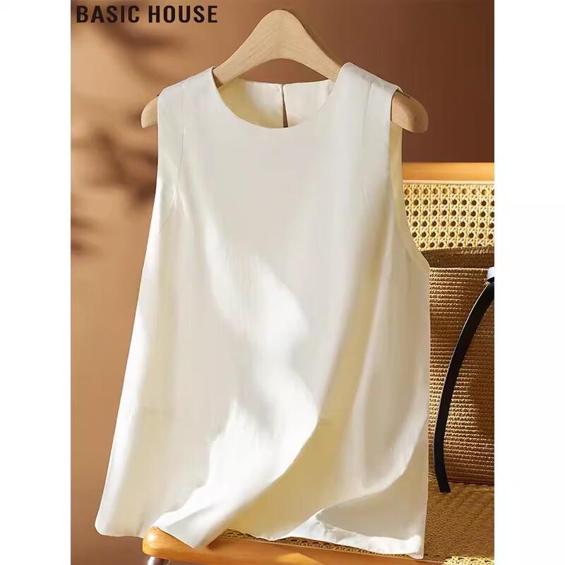 Basic House Women s Loose Sleeveless Summer Blouse S