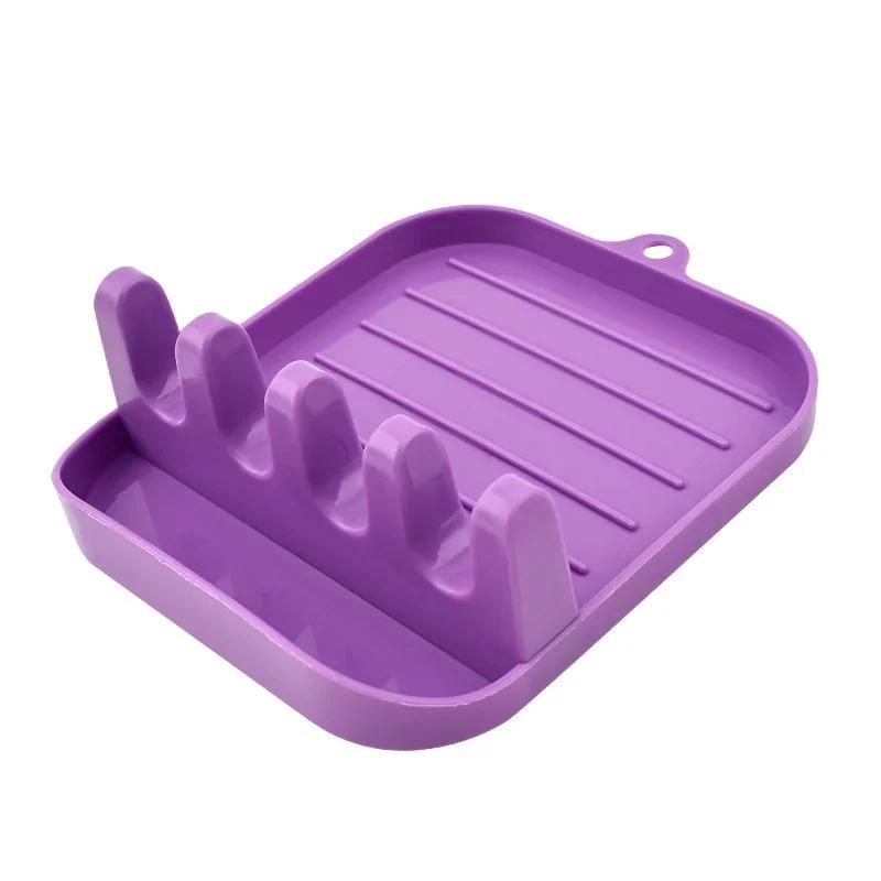 Multi Functional Spatula Rack Kitchen Tools Shelf Household Table Top Card Slot Type Hole Free Pot Cover Spatula Frame