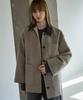 Outshell Twill Wool Half Coat Oatmeal