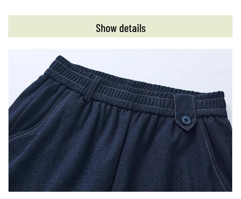High-Waisted Plus Size Casual Trousers for Middle-Aged & Elderly Women, Slimming Straight-Leg, Spring/Autumn Style