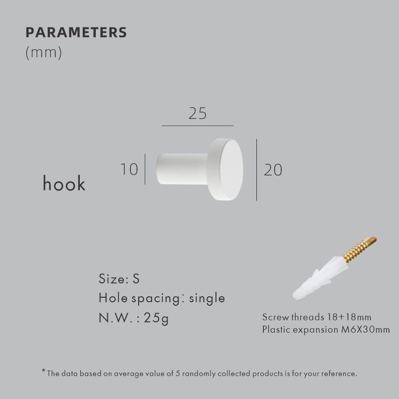 Dooroom Brass Matt White Round Cabinet Handles Wardrobe Drawer Knobs Kids' Room Indoor Kitchen Hallway Wall Clothes Hook