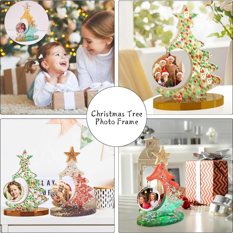DIY Christmas Tree PhotoFrame Silicone Mould Crystal Epoxy ResinCraft Casting Handmade Home Decorative Art Christmas Resin Mould