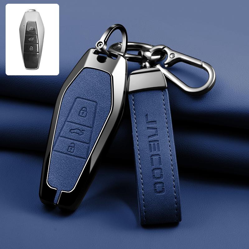 Chery Jaecoo J6 J7 J8 Chery Icar 03 Icar03 Aiqar Eq7 Eq5 Eq3 Keychain Zinc Alloy Leather Car Key Case Key Case Auto Accessories
