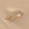 Pearl Diamond Wheat Ear Leaf Brooch Light Luxury High-end Corsage Anti-light Exquisite Suit Sweater Accessories Women