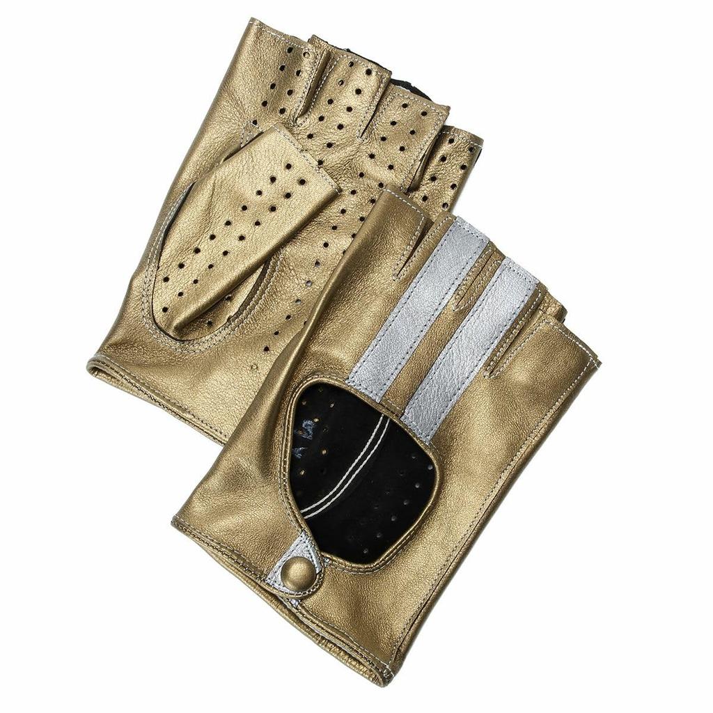 Motorimoda Golden Age Leather Driving Gold and for Comfortable Size M Gloves, Silver, Unisex, Driving, Motorcycles, Fit, Touring,