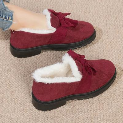 2024 New Winter Thickened Warm Non-slip Shallow Mouth Cotton Shoes Casual Simple Women's Shoes