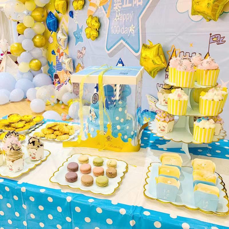 Papier Kuchen Steht Geburtstag Vergoldung Spitze Drei-schicht Nachmittag Tee Dessert Dekor Alles Gute Zum Geburtstag Party Decor Kind Kuchen stehen