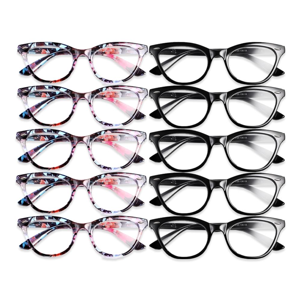 

10 шт. Модные и элегантные очки для чтения с принтом VOPHA с блокировкой синего света – Очки для чтения, снимающие напряжение глаз, для женщин и мужчин 2.5