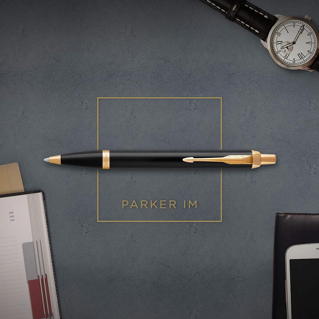 PARKER IM Black GT Ballpoint Pen, Medium Nib, Oil-Based, Gift Boxed, Officially Imported, Product Number 1975638