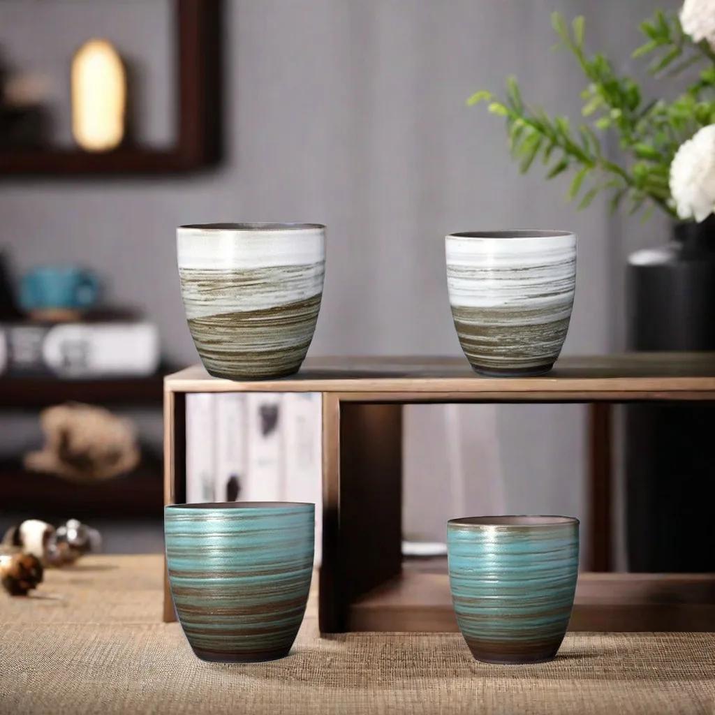 350ml ručně malovaná velkokapacitní keramická retro kreativní pec transformace master cup šálek na čaj pšenice šálek na kávu