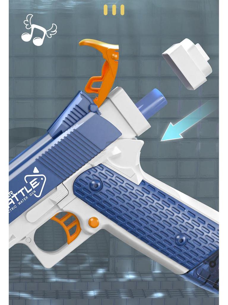 1911 Electric Toy Water Gun: Fully Automatic, Continuous Fire, LED Lights. Ideal for Festivals, Team Building, and Pool Fun.
