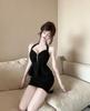 Front Zip Backless Halter Mini Dress with Ruffle Detail