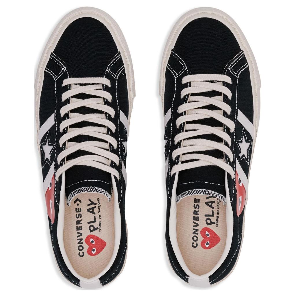 Comme Des Garçons PLAY X Converse One Star Academy Pro Black Egret Unisex Sneakers Red A09870C