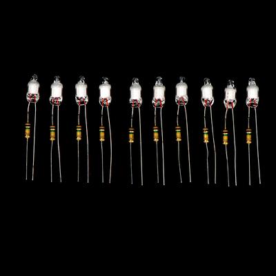 10 Stück Neon Glühbirnen 4 * 10 mm 5 * 13 mm Hauptstromanzeige mit Widerstand 220 V